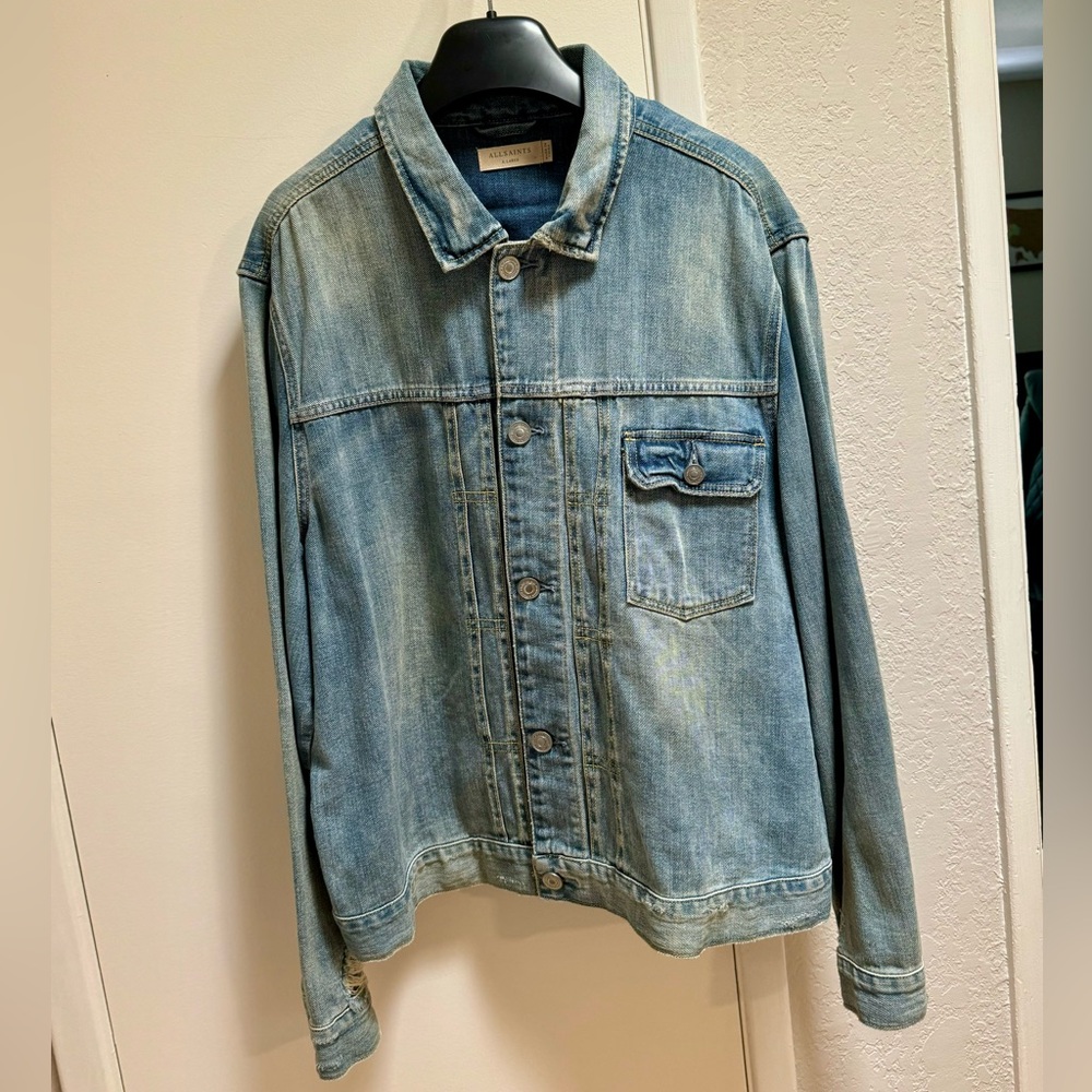 AllSaints Light Blue Denim Shirt Jacket